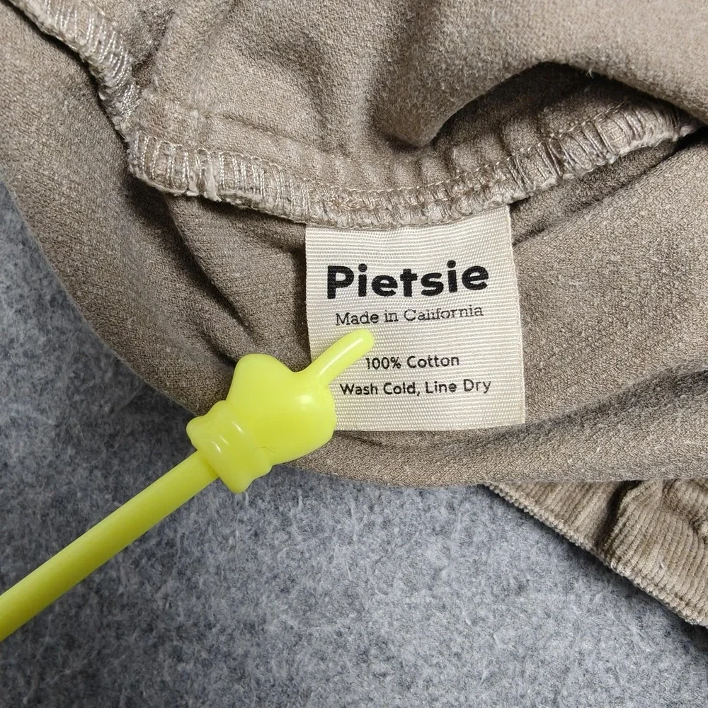 Pietsie Pants Mens XL Beige Corduroy Sweatpants Elastic Waist Relaxed USA - Picture 3 of 9